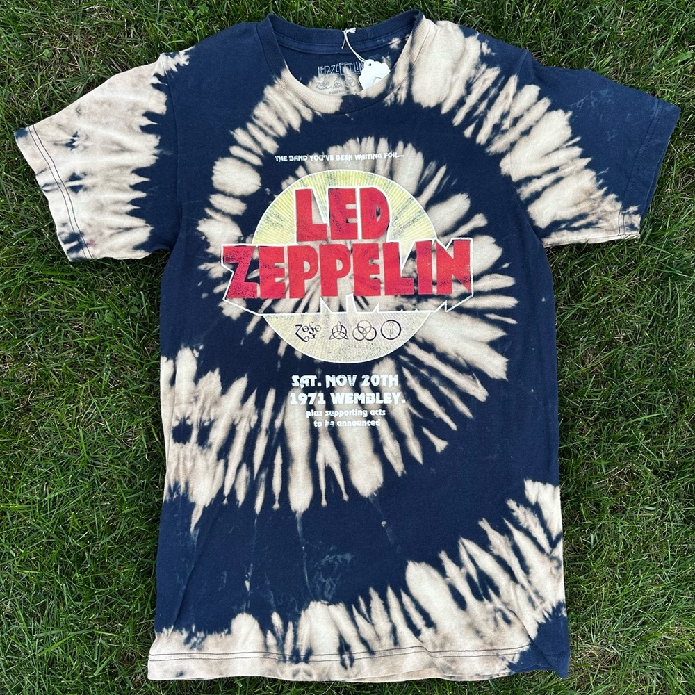 Led Zeppelin Reverse Dye Custom T-Shirt Small